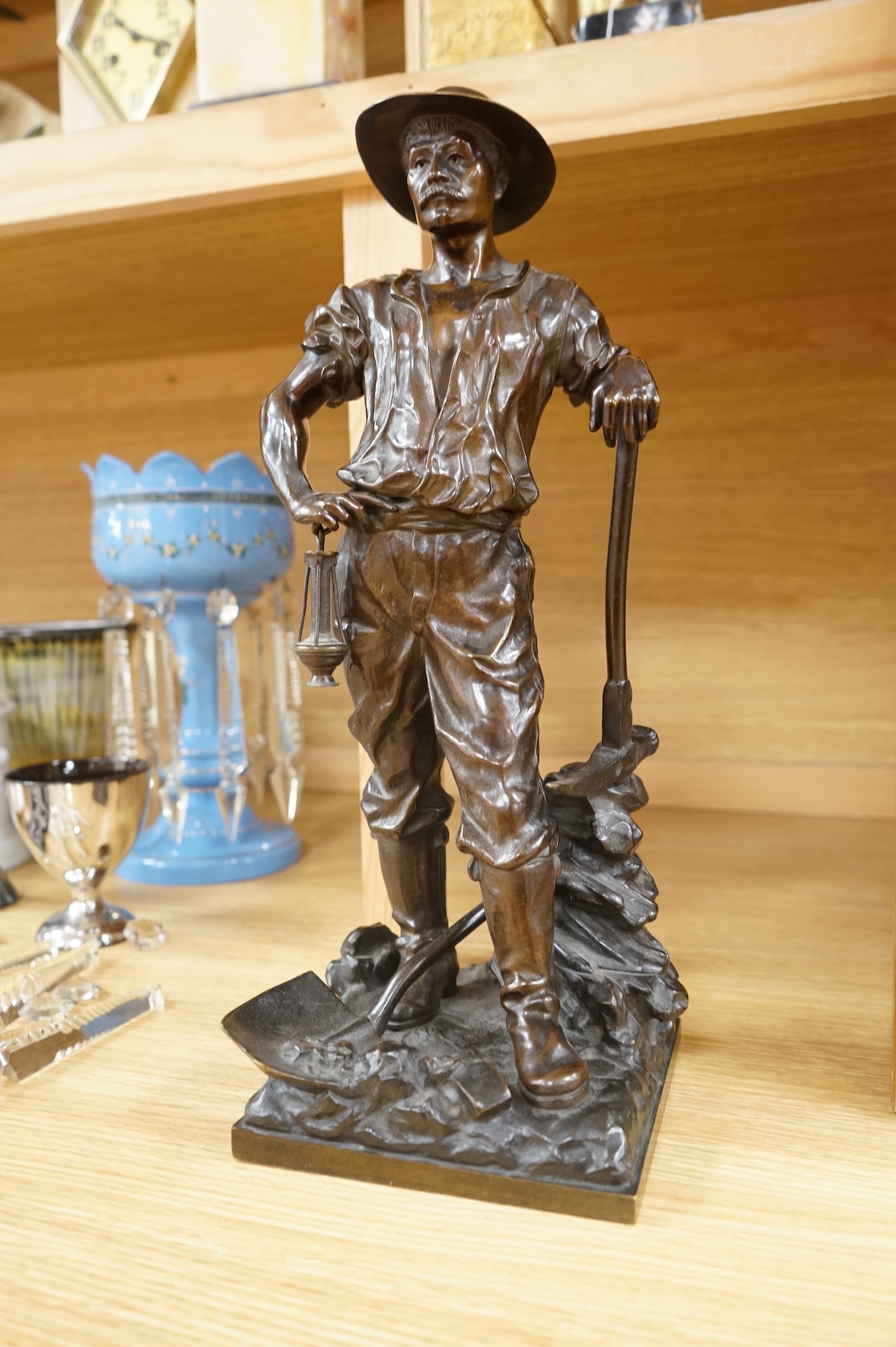 After Jean Garnier (French, 1820-1895), bronze model, ‘Worker Puller Carrier’, 43cm